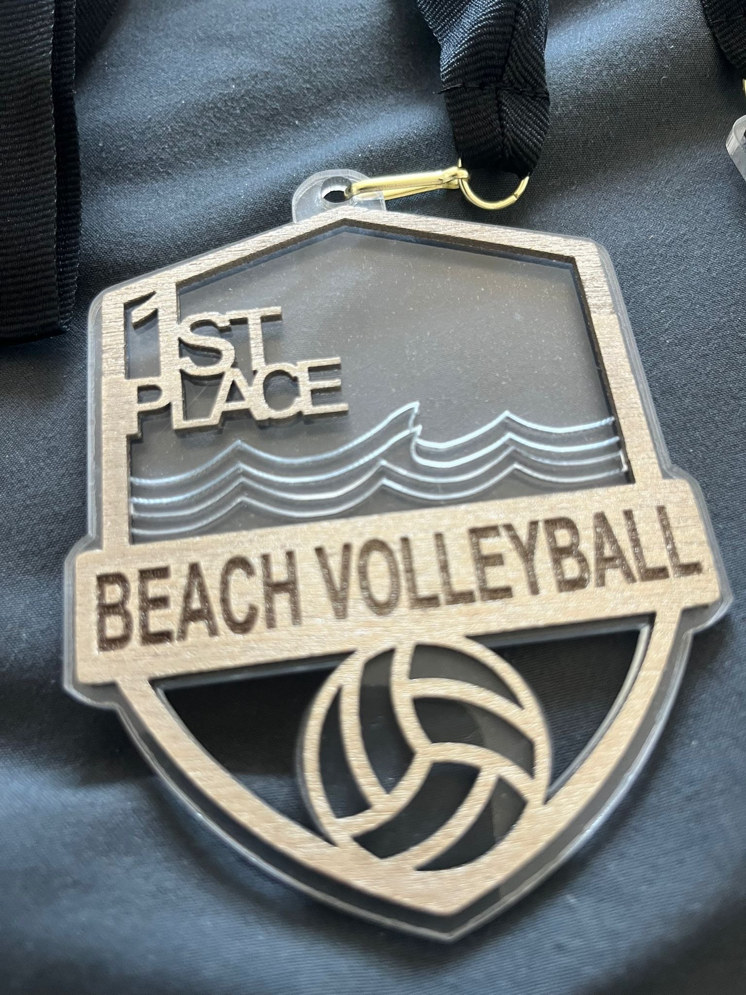Premium Acrylic and Wood Gold Medal