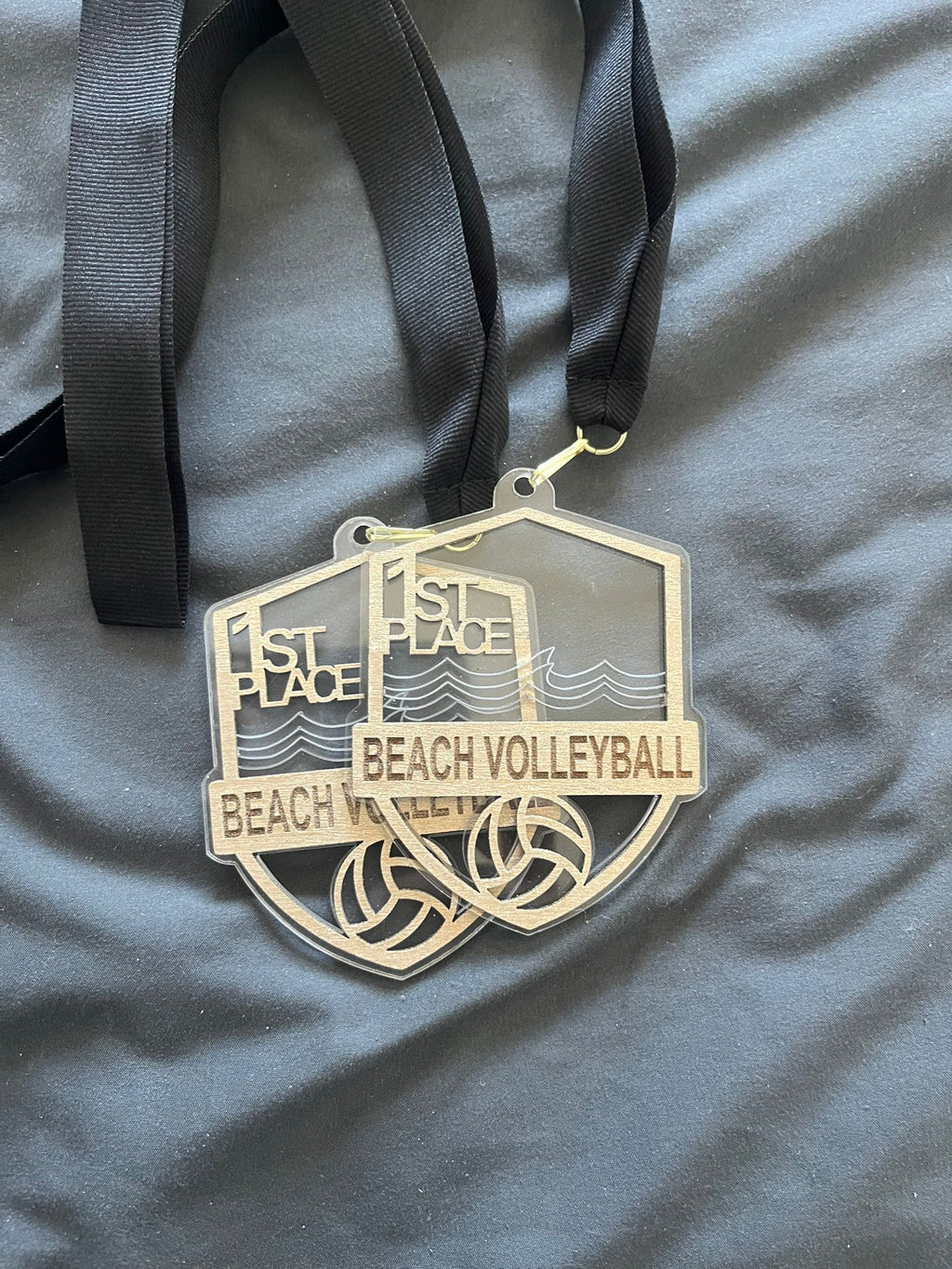Premium Acrylic and Wood Gold Medal
